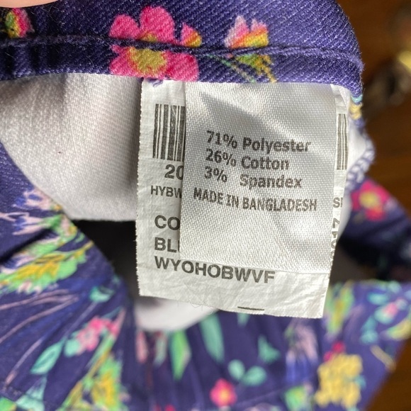 Honey Pull On Floral Blue Floral Pull On Jeans - Picture 4 of 7